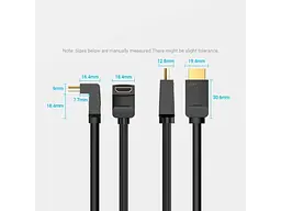 Кабель Vention HDMI Right Angle Cable 270 Degree HDMI v2.0 1.5m Black (AAQBG) - мініатюра 4