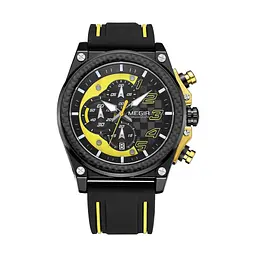 Чоловічий годинник Megir Black Yellow Black MG2051