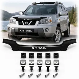 Дефлектор капота мухобойка Nissan X-Trail (T30) 2001-2006 Євро Кріплення Vip Tuning (NS14)