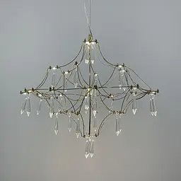 Невагома золота Led люстра d60 см | Арт. MJ 156-600 Titanium | Line F
