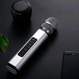 Бездротовий караоке-мікрофон Losso K6 Premium з вбудованим динаміком і Bluetooth Silver (18962) - мініатюра 5