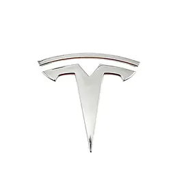 Задня емблема Tesla Y Хром 87 мм метал на скотчі (Завод)