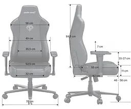 Ігрове крісло Anda Seat Novis XL Fabric Gray (AD23-XL-01-G-F) - мініатюра 6