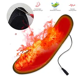 Термоустілки для взуття USB, універсальні, чорні, з підігрівом, EVA матеріал, розмір 35–44 - мініатюра 5