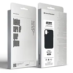 Силиконовый чехол с MagSafe для Apple iPhone 16 Plus, ICON2 MagCase, черный, противоударный, панель с мягкой подкладкой, защита всего корпуса, поддержка беспроводной зарядки, совместим с защитными стеклами и пленками, ArmorStandart (ARM78667) - мініатюра 10