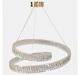 Підвісна кришталева LED-люстра Artlight 555-800GD з переплетеними кільцями, золото, 170 Вт, від 20-30 м² - мініатюра 3