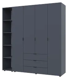 Комплект Doros Гелар з Етажеркою Графіт 4 ДСП 193.2х49.5х203.4 (42005063) - мініатюра 3