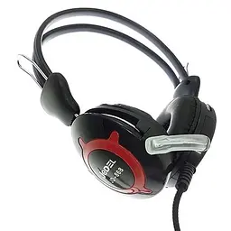 Дротові, ігрові, накладні навушники Jedel JD-868, Jack 3.5, 1.5m, black red - мініатюра 2