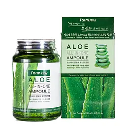 Сироватка для обличчя зволожуюча FarmStay Aloe All-In One Ampoule ампульна 250 мл