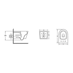 Унітаз підвісний Qtap Swan безободковий Ultra Quiet з сидінням Soft-close QT16335179W, Білий - мініатюра 2