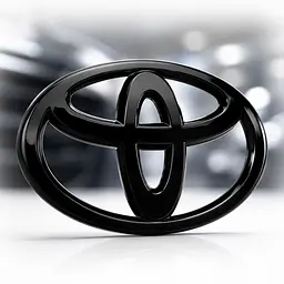 Емблема решітки, задня TOYOTA чорна 110х75 мм пластик (на скотчі)