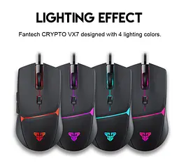 Игровая мышь Fantech VX-7 CRYPTO 60IPS, 15G, 800DPI Black - мініатюра 4