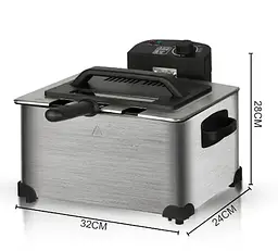 Фритюрниця електрична олійна з двома сітками XPRO R 5249 сіра (41022-R-5249) - мініатюра 2