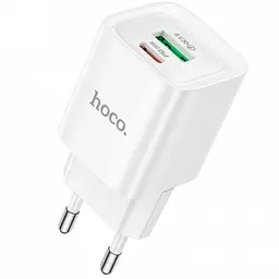 Мережевий зарядний пристрій адаптер HOCO C147A 1хType-C/1хUSB PD/QC 20W, підтримка швидкого заряджання PD/QC/FCP/AFC