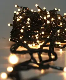 Світлодіодна гірлянда нитка вулична Led Cob 10 м 100led батарейки Warm White - мініатюра 2