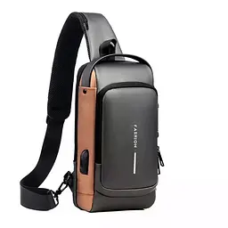 Нагрудна сумка Backpac XL-1514100 чорно-сіра маленька