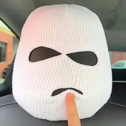 Чохол балаклава маска для підголівника автомобіля Gangster Білий 1 шт - мініатюра 6