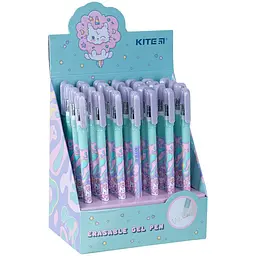 Ручка гелева Kite K24-068-2 Rainbow Catcorn пиши-стирай 0,5мм синя - мініатюра 2