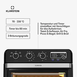 Настольная духовка Фритюрница черная Klarstein Air Glaze 2000Вт 34л (10046474) - мініатюра 2