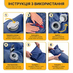 Надувний похідний килимок матрац LEOBRO Air Mat 190 x 60 см Blue (LB-1096) - мініатюра 6