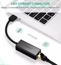 Перехідник to Ethernet Ugreen US236 USB Type-C to 10/100/1000Mbps Ethernet Adapter - мініатюра 5