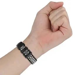 Силіконовий ремінець Primo Perfor Classic для фітнес браслета Xiaomi Smart Band 7 Pro Black-White - мініатюра 4