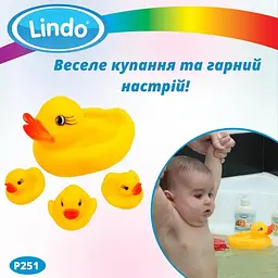Дитячий набір гумових іграшок для купання малюків Lindo Качечки - мініатюра 2