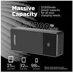 Зовнішній акумулятор Energizer 27000mAh 65W PD QC3.0 LCD display UE27062PQ - мініатюра 8