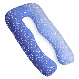 Подушка для вагітних та відпочинку MirSon U-подібна №5033 Color Line Milky Way 140х75х20 см блакитна (2200010969948) - мініатюра 2