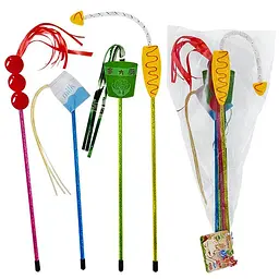Іграшка для котів Cattyman Cat Wand Toy Фрукти в карамелі Молочний пакет Локшина з яловичиною Хот-дог 4 шт