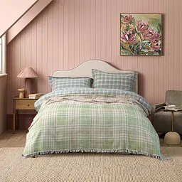 Покривало Lotus Home - Checked Caledonia м'ятний 190x225 - мініатюра 2