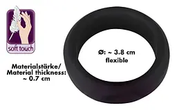 Ерекційне кільце Black Velvets Cock Ring 3.8 см чорний - мініатюра 13