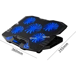 Підставка до ноутбука Ice Coorel 10-15", 1*125mm 1400 RPM + 4*70mm 2500 RPM, 2*USB, 365x297x30mm, Blue (K5Bl) - мініатюра 4