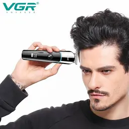 Машинка для стрижки VGR V-291, акумуляторно-мережева, Т-подібне лезо, чотири насадки, LED дисплей - мініатюра 6