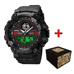 Чоловічий наручний годинник 001RDSSO ССО Чорні з червоним + Коробка Patriot acs0031079 - мініатюра 6
