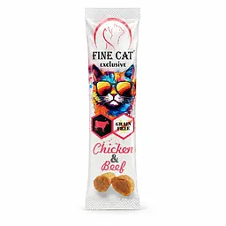 Ласощі для котів Fine Cat м’ясні рулетики з куркою та яловичиною, 10 г, 1 пакетик