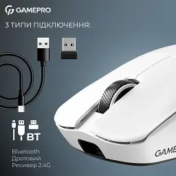 Миша GamePro GM035W Asgard Odin 8K Wireless White [140407] - мініатюра 9