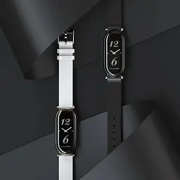 Шкіряний ремінець MiJobs для фітнес-браслета Xiaomi Mi Band 7 Type B білий, тримач - сріблястий - мініатюра 6