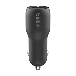 Зарядний пристрій Belkin Car Charger (24W) Dual USB-A, USB-A - USB-C, 1m, black (CCE001BT1MBK) - мініатюра 4