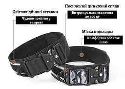 Нашийник для собак Woofy, нейлоновий з металевою пряжкою-фастекс, світловідбиваючий, сірий/камуфляж, XL - мініатюра 3