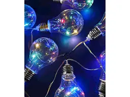 Гірлянда КИТАЙ Лампочки 40мм 20LED прозорі мульті 7м 13641-54