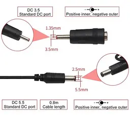 Кабель-адаптер для роутера No Brand USB 5 V - DC 9 V / 12 V Чорний (2104619012) - мініатюра 5