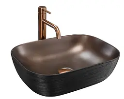 Умивальник Rea Belinda накладний 46.5x33 см black brushed copper REA-U6384