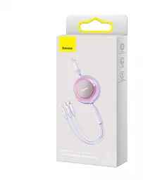 Кабель Baseus Bright Mirror 2 Series 3-in-1 Cable USB to MicroUSB+Lightning+Type-C 3.5A 1.1m CAMJ010005 Purple - мініатюра 5
