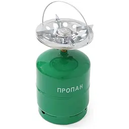 Побутовий газовий балон Voltronic GL-7.2 3кг (7,2л) + пальник 20354 Green (GB/GL-7.2G)
