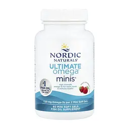 Омега-3 риб'ячий жир Nordic Naturals Ultimate Omega 2X Minis для серця, мозку та зору 60 mini softgels - мініатюра 3