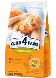 Сухий корм для дорослих кішок Club 4 Paws (Клуб 4 Лапи) Преміум. З Кроликом 2 кг
