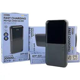 Павербанк Remax RPP-623 / 20000 мАг / до 22,5 Вт / USB-C+USB-A / PD+QC / Чорний - мініатюра 9