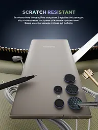 Захисне скло для камери Samsung Galaxy S24 Ultra 5G (SM-S928), Supreme BI, фіолетовий колір, з рамкою, глянцеве скло для захисту лінз, протиударне, прозоре, з клейовим шаром по контуру, не впливає на якість фото, ArmorStandart (ARM76605) - мініатюра 5