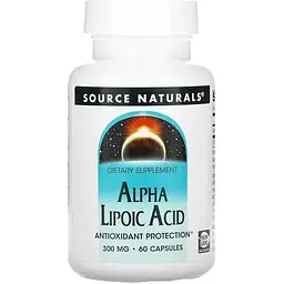 Альфа-ліпоєва кислота Source Naturals Alpha Lipoic Acid 300 mg, 60 капсул антиоксидантний захист